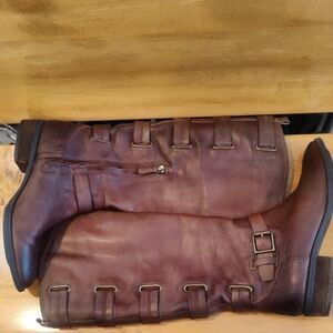 Arturo Chaing Italian Made Elsie Riding Boots Size 8.5 Brown With Box